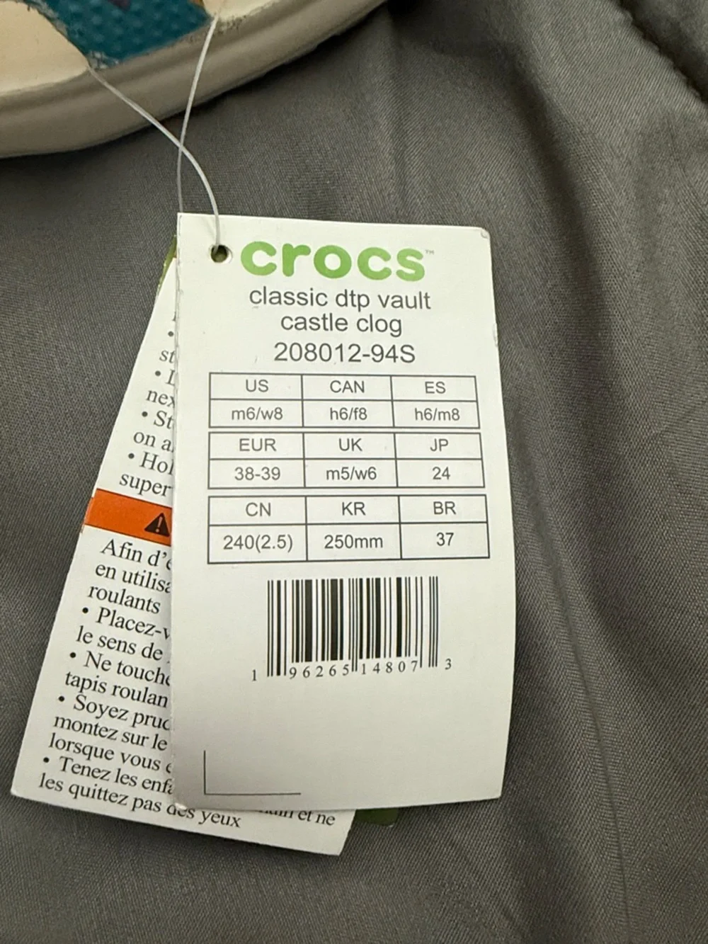 Disney Teal Cinderella Castle Print Sandal Crocs Clogs women 8 men 6 NEW HTF - Picture 7 of 8